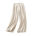thumbnail image 1 of Wdfiry Women Plus Size Wide Leg Pants Casual Loose Elastic Waisted Palazzo Pant Soft Cotton And Linen Trousers with Pockets, 1 of 6