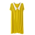 thumbnail image 1 of Wdfiry Women Soft Modal Nightgowns Loose Short Sleeve Ruffle Trim Loungewear Comfortable V Neck Homewear Nightdress, 1 of 6