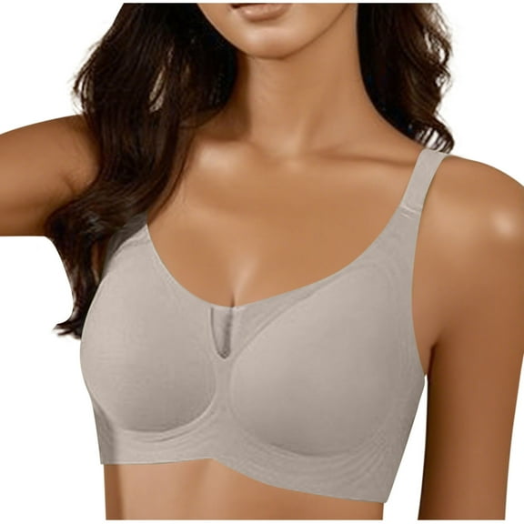 Wdfiry Women Solid Color Bras Thin Soft Wireless Underwear Full Coverage Push Up Bralettes