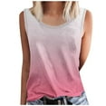 thumbnail image 1 of Ohufall Women Tank Tops Fashion Casual Gradient Color Crew Neck Sleeveless T-shirt Ladies Plus Size Sleeveless Tees, 1 of 3