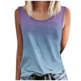 thumbnail image 1 of Ohufall Women Tank Tops Fashion Casual Gradient Color Crew Neck Sleeveless T-shirt Ladies Plus Size Sleeveless Tees, 1 of 3