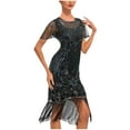 thumbnail image 1 of Wdfiry Women's 1920s Vintage Flapper Dress Embellished Fringed Sequin Dress Party Cocktail Evening Dresses for Women, 1 of 5