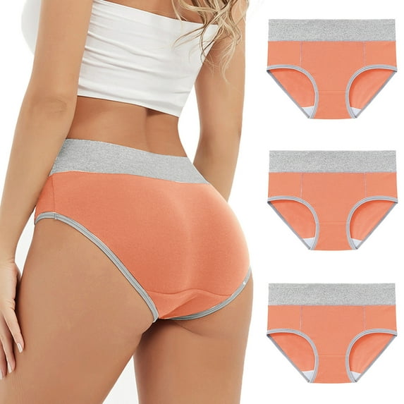 Wdfiry Women's 2024 Plus Size Period Panties Menstrual Leak-Proof Cotton Protective Briefs Physiological Underpants 3Pack