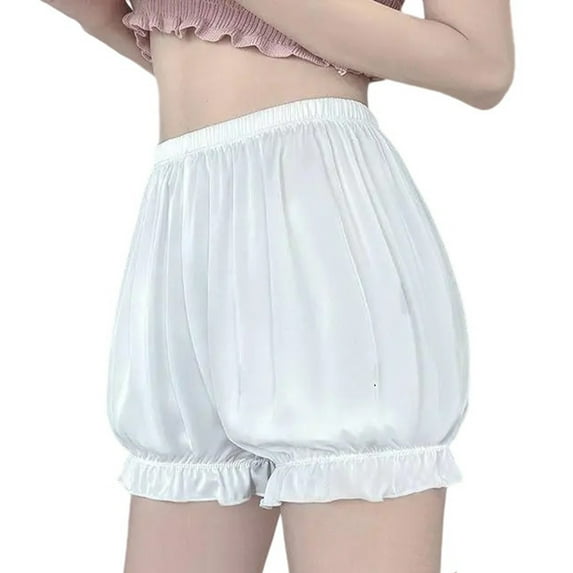Ohufall Women's Boxer Briefs Comfort Solid Color Stretchy High Waist Boyshort Underwear Lightweight Loose Bloomer Panty