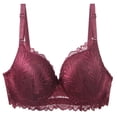 thumbnail image 1 of Wdfiry Women's Bras Plus Size Solid Color Thin Lace Bralettes Lift Support Push Up Full Coverage Underwear with Steel Rims, 1 of 7