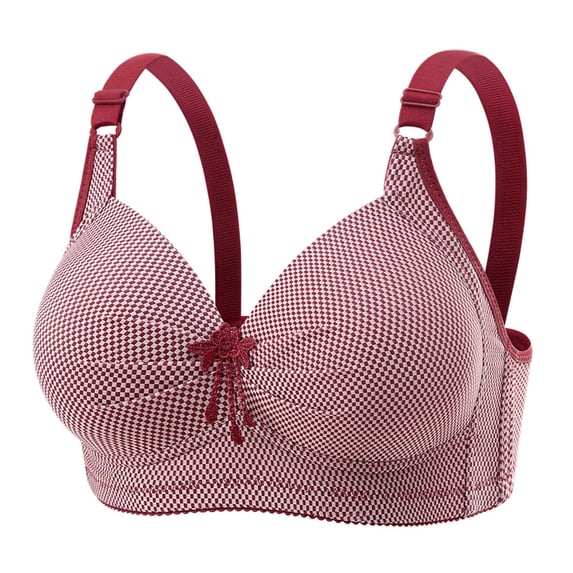 Wdfiry Women's Bras Plus Size Wirefree Full Coverage Comfort Underwear Breathable Seamless Push Up Everyday Bra
