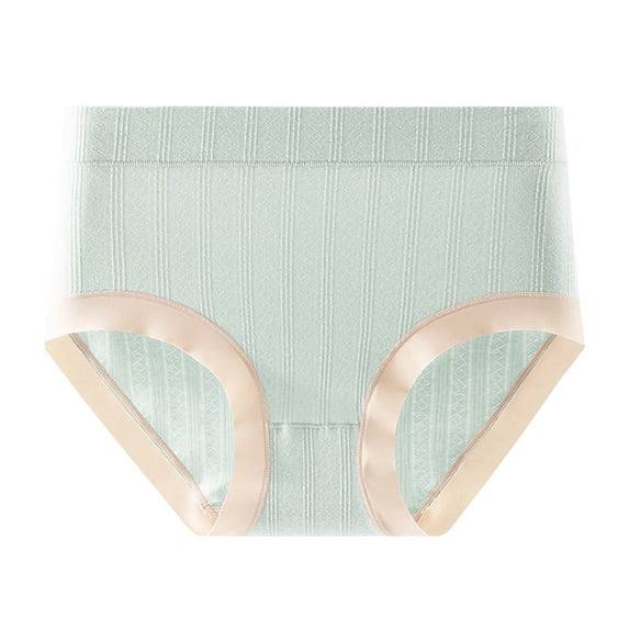 Wdfiry Women's Briefs Plus Size Solid Color Cotton Underpants Stretch High Waist Soft Breathable Panties