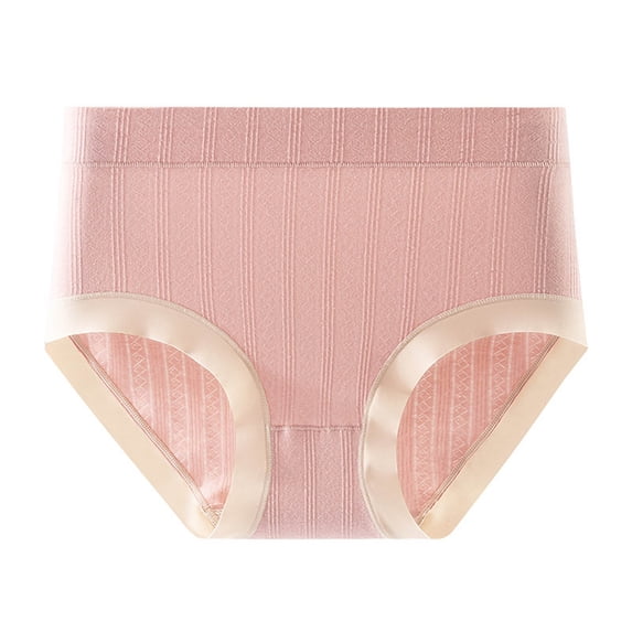Wdfiry Women's Briefs Plus Size Solid Color Cotton Underpants Stretch High Waist Soft Breathable Panties
