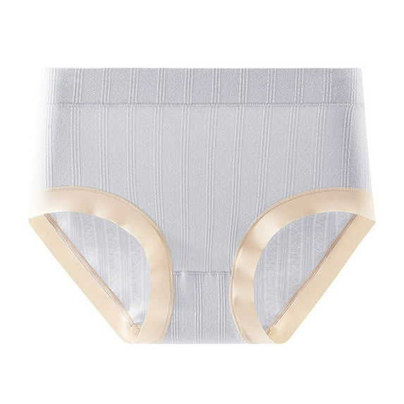 Wdfiry Women's Briefs Plus Size Solid Color Cotton Underpants Stretch High Waist Soft Breathable Panties