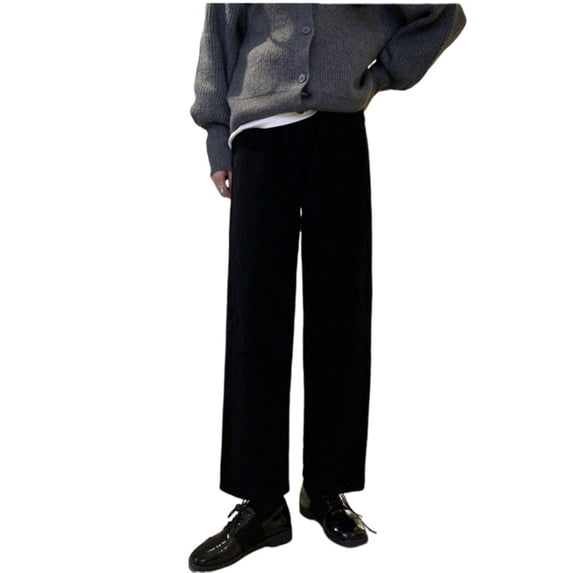 Wdfiry Women's Casual Corduroy Pants High Waisted Solid Straight Leg Pants Loose Comfy Lounge Trousers with Pockets