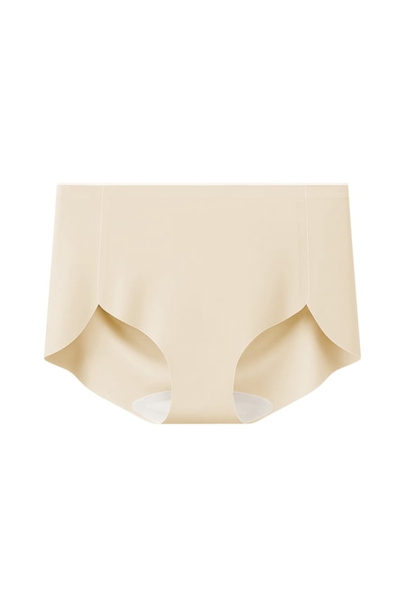Women's Cotton Underwear Briefs Comfort Solid Color Mid Waist Tummy Control Panty Stretchy Slim Fit Hip Lift Brief