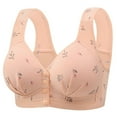 thumbnail image 1 of Wdfiry Women's Front Button Closure Bralettes Solid Color Soft Support Full Coverage Bras Breathable Wirefree Gathering Underwear Daily Bras, 1 of 2