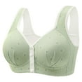 thumbnail image 1 of Ohufall Women's Front Button Closure Bras Plus Size Wire-Free Gathering Push Up Bralettes Sexy Solid Soft Full Coverage Support Bra, 1 of 8