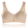 thumbnail image 1 of Wdfiry Women's Front Closure Bras Comfort Wide Strap Wireless Push Up Underwear Plus Size Seamless Daily Breathable Bralette, 1 of 5
