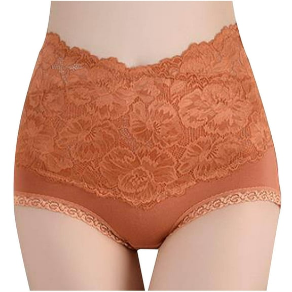 Wdfiry Women's High Waisted Cotton Underwear Soft Breathable Panties Stretch Briefs Seamless Ladies Pantie