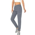 thumbnail image 1 of Wdfiry Women's Jogger Cargo Pants Plus Size Button Elastic Waist Cargo Pants Slim Solid Color Hiking Pants with Pockets, 1 of 3