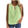 thumbnail image 1 of Ohufall Women's Keyhole Neckline Sleeveless Shirts Fashion Casual Solid Color Hollowed-Out Sleeveless Top Summer Breathable Beach Tank Tops, 1 of 6