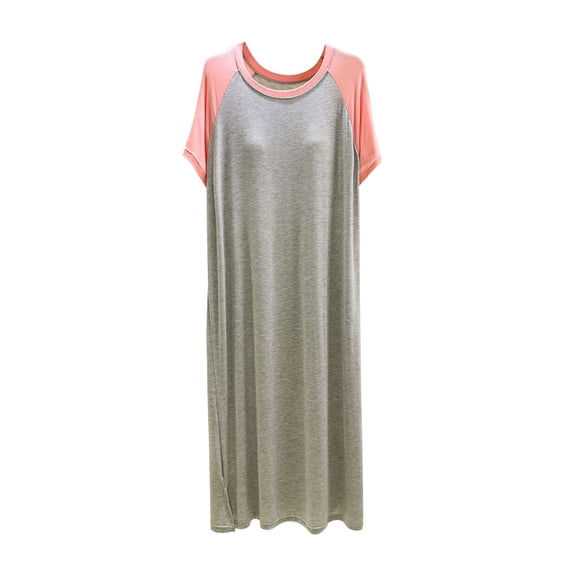 Wdfiry Women's Nightgown T-Shirts Dress Sleepshirts Built-in Bra Short Sleeve Sleepwear Soft Pajama Dress