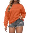 thumbnail image 1 of Wdfiry Women's Oversized Fall Winter Sweatshirts Long Sleeve Crew Neck Casual Solid Color Pullover Tops Shirts, 1 of 5