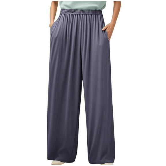 Wdfiry Women's Pajama Pants, Baggy Wide Leg Soft Comfy Sleepwear Trousers, Elastic Waist Plus Size Casual Pj Bottoms Slacks with Pockets, L-4XL