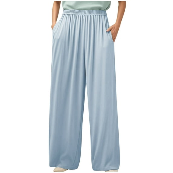 Wdfiry Women's Pajama Pants, Baggy Wide Leg Soft Comfy Sleepwear Trousers, Elastic Waist Plus Size Casual Pj Bottoms Slacks with Pockets, L-4XL