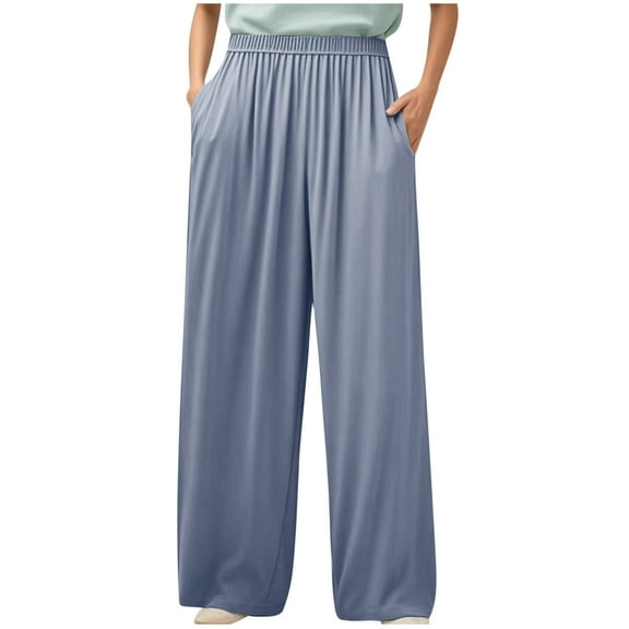 Wdfiry Women's Pajama Pants, Baggy Wide Leg Soft Comfy Sleepwear Trousers, Elastic Waist Plus Size Casual Pj Bottoms Slacks with Pockets, L-4XL