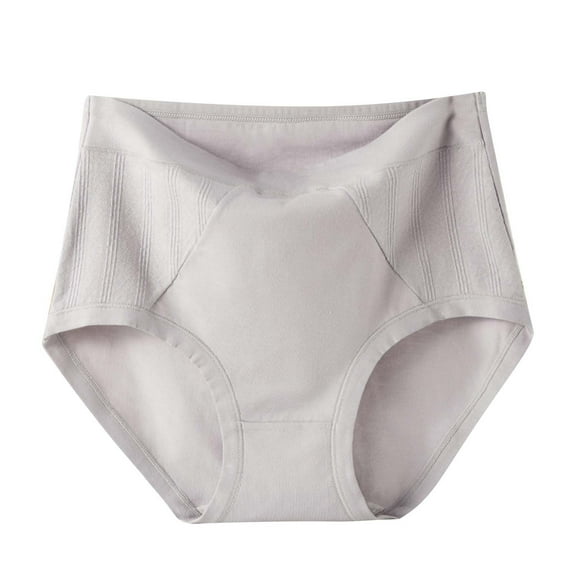 Wdfiry Women's Plus Size Briefs Stretch High Waist Underwear Solid Color Seamless Breathable Panties