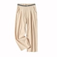 thumbnail image 1 of Ohufall Women's Plus Size Cotton Linen Capris Fashion Solid Color Elastic Waist Casual Wide Leg Capri Pants with Pockets, 1 of 3