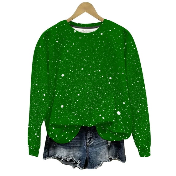 Wdfiry Women's Plus Size Sweatshirts Oversized Printing Pullover Tops Crewneck Long Sleeve Casual Fall Winter Sweatshirts