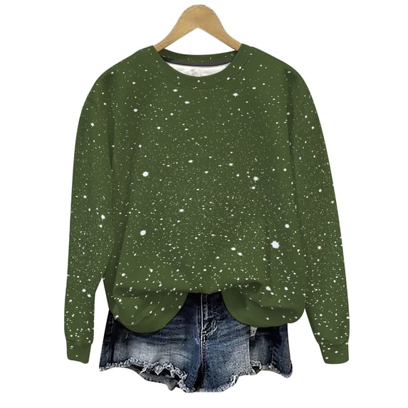 Wdfiry Women's Plus Size Sweatshirts Oversized Printing Pullover Tops Crewneck Long Sleeve Casual Fall Winter Sweatshirts