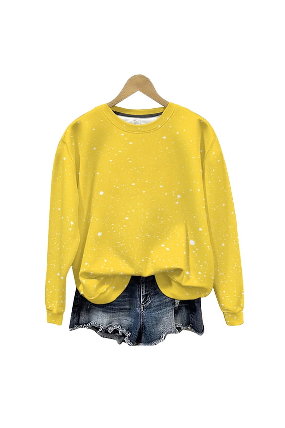 Women's Plus Size Sweatshirts Oversized Printing Pullover Tops Crewneck Long Sleeve Casual Fall Winter Sweatshirts