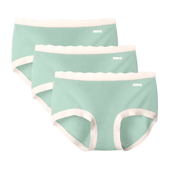 Ohufall Women's Seamless Cotton Underwear Soft Breathable Solid Color Panties No Show Stretchy Bikini Brief