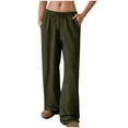 thumbnail image 1 of Wdfiry Women's Sweatpants Wide Leg Drawstring Comfy Loose Pants Casual Workout Athletic Trousers with Pockets, 1 of 8