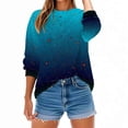 thumbnail image 1 of Wdfiry Women's Sweatshirts Gradient Color Printing Pullover Top Round Neck Long Sleeve Oversized Fall Sweatshirt, 1 of 7