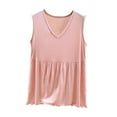 thumbnail image 1 of Ohufall Women's Tank Tops Fashion Solid Color Loose V-neck Sleeveless Shirts Summer Casual Ruffled Hem Sleeveless Tops, 1 of 6