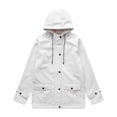 thumbnail image 1 of Wdfiry Women's Windbreaker Plus Size Thick Fleece Lined Button Zipper Hooded Jackets Solid Color Drawstring Pockets Coat, 1 of 6