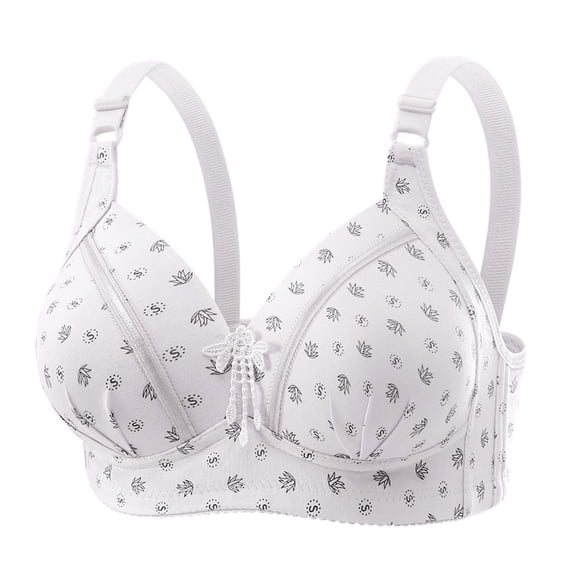 Wdfiry Women's Wireless Bras Thin Seamless Printed Underwear Comfortable Full Coverage Breathable Push Up Bralettes