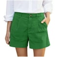 thumbnail image 1 of Wdfiry Womens Casual Shorts Pull On High Rise Bermuda Shorts Flat Front Solid Shorts for Womens, 1 of 5