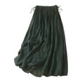 thumbnail image 1 of Wdfiry Womens Cotton Linen Long Skirts Fashion Casual Solid Color Flowy Midi Skirt Summer Loose Drawstring Elastic Waist Midi Skirt, 1 of 7