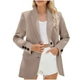 thumbnail image 1 of Wdfiry Womens Dressy Blazer for Work Casual Oversized Fall Long Sleeve Jackets Plus Size Lapel Button Business Coats with Pockets, 1 of 4