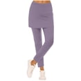 thumbnail image 1 of Wdfiry Womens Leggings Fashion High Waist Athletic Yoga Pants Solid Color Soft Lightweigh Stretch Workout Pants with Skirt, 1 of 6