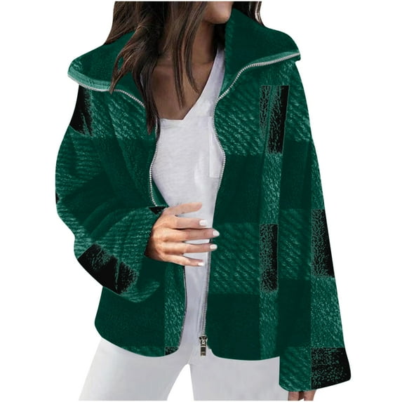Wdfiry Womens Plaid Shirts Flannel Shacket Jacket Long Sleeve Button Down Boyfriend Shirt Coats