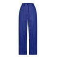 thumbnail image 1 of Wdfiry Womens Plus Size Casual Suit Pants High Waisted Wide Leg Button Down Straight Long Trousers Palazzo Pants, 1 of 5