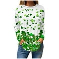thumbnail image 1 of Wdfiry Womens St Patricks Day Shirts Long Sleeve Shamrock Clover Green Crew Neck Tee Shirts Lucky Tops Plus Size Graphic Casual Tunic Tops, 1 of 3