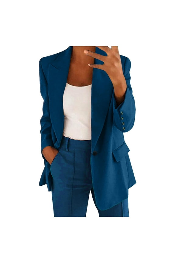 Womens Suits 2 Piece Set Business Petite Plus Size Long Sleeve Bussiness Casual Blazers Wide Leg Pants Work Suits