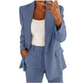 thumbnail image 1 of Wdfiry Womens Suits 2 Piece Set Business Petite Plus Size Long Sleeve Bussiness Casual Blazers Wide Leg Pants Work Suits, 1 of 4