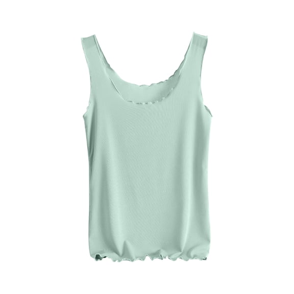 Ohufall Womens Tank Tops Fashion Solid Color Casual Round Neck Blouses Summer Cool and Comfortable Sleeveless Shirts for Women