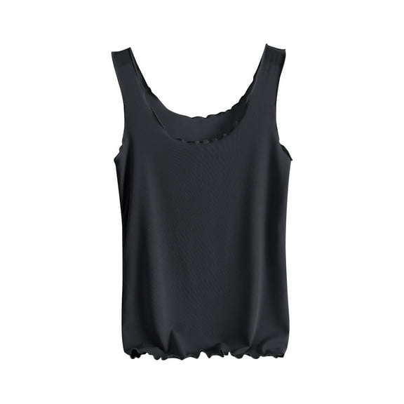 Ohufall Womens Tank Tops Fashion Solid Color Casual Round Neck Blouses Summer Cool and Comfortable Sleeveless Shirts for Women