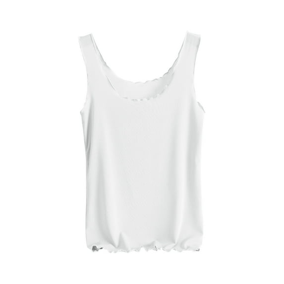Ohufall Womens Tank Tops Fashion Solid Color Casual Round Neck Blouses Summer Cool and Comfortable Sleeveless Shirts for Women