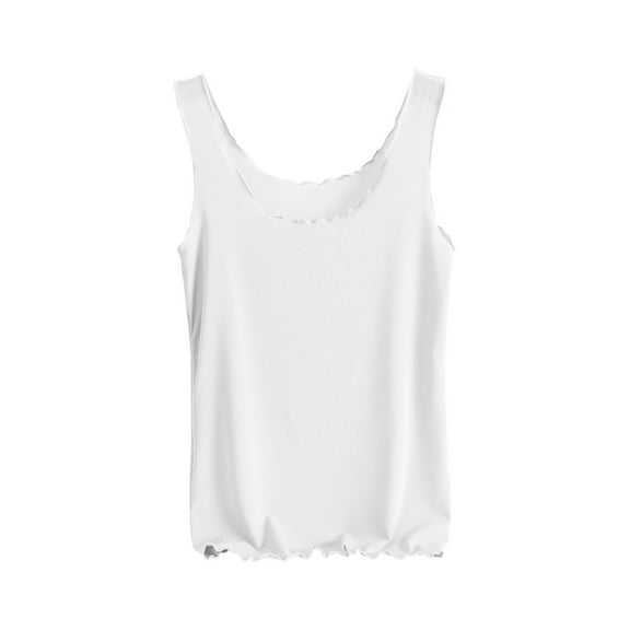 Ohufall Womens Tank Tops Fashion Solid Color Casual Round Neck Blouses Summer Cool and Comfortable Sleeveless Shirts for Women